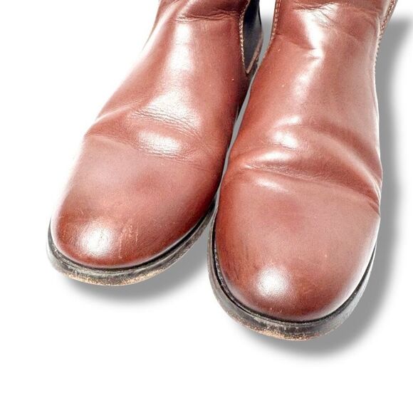 Frye Melissa Cognac Leather Almond Toe Ankle Chelsea Boots Women's Size 9 B - Picture 4 of 15